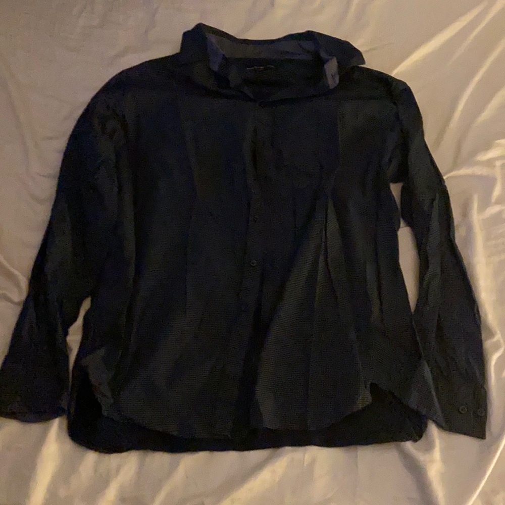 Beverly Hill polo club 3XLB BLUE SHIRT WITH WHOTE DOTS